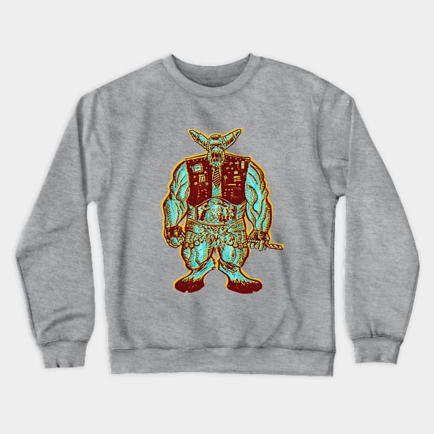 Wrestling Champ Biker Monster Crewneck Sweatshirt by jkroeg